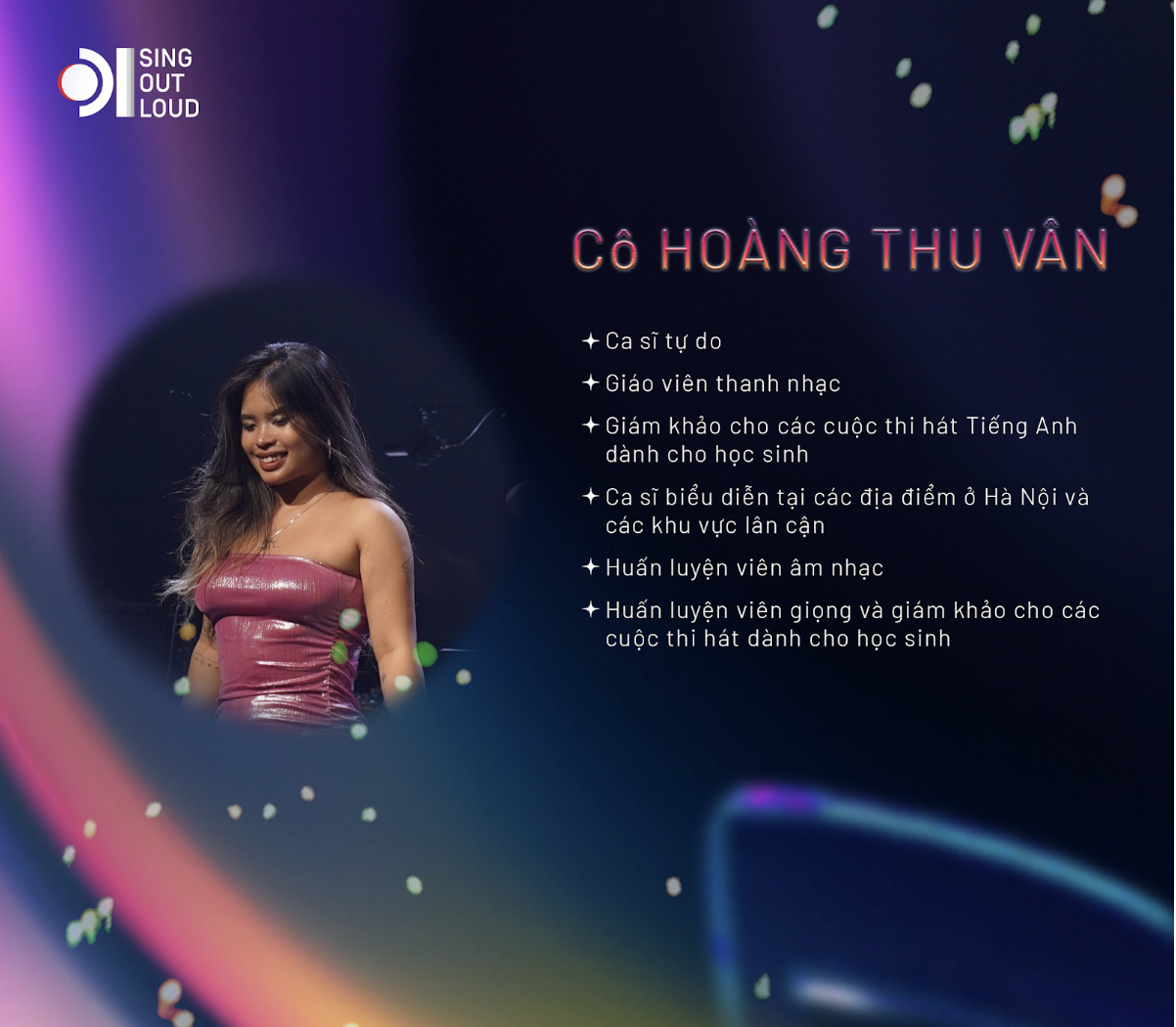 DÀN GIÁM KHẢO VÒNG THỬ GIỌNG SING OUT LOUD 2024 LÀ AI ??? 6 Ca sĩ Hoàng Thu Vân sẽ trở thành nhân tố đặc biệt, mang đến những góc nhìn đa dạng hơn cho Ban Giám khảo để lựa chọn ra những thí sinh xuất sắc của cuộc thi năm nay.